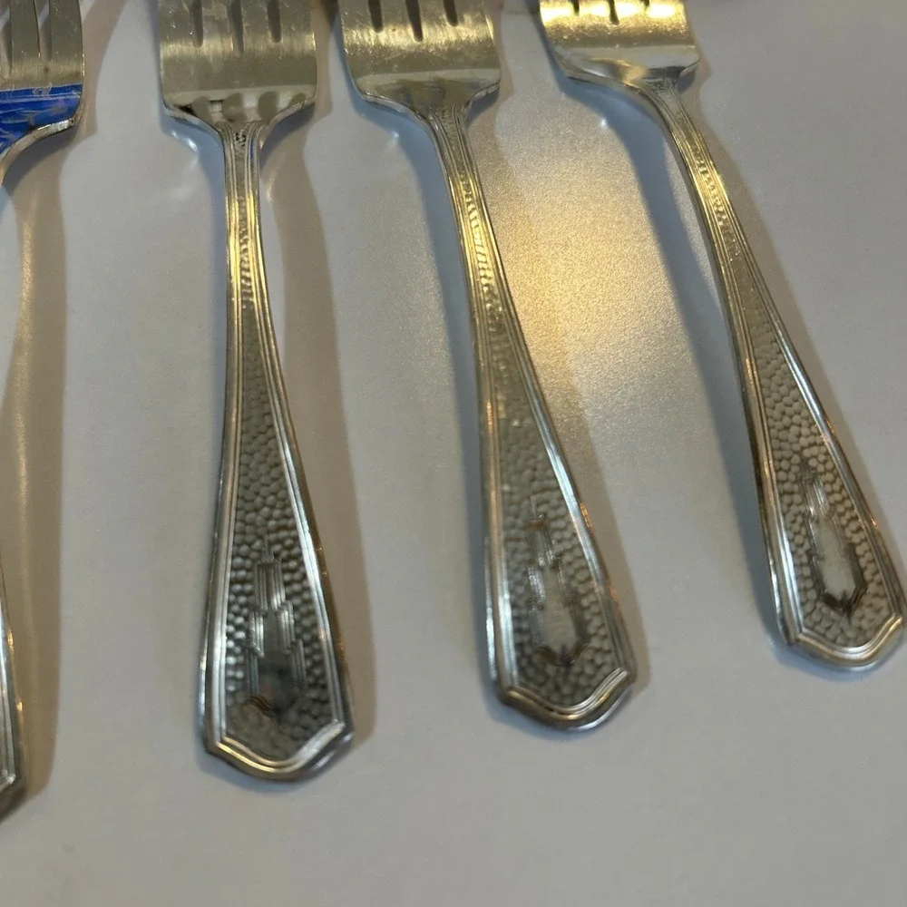 Beacon‎ Silverplate Dessert Forks (11) 1931 Miami Pattern MCM Vtg 6